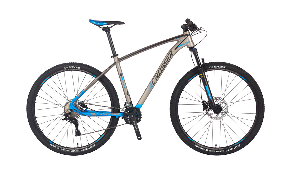 Фотография Велосипед Crosser Profi X880 27,5" 2021, размер М, серо-синий